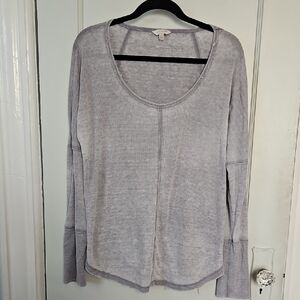 Lucky Brand Light Gray Long Sleeve Top- L